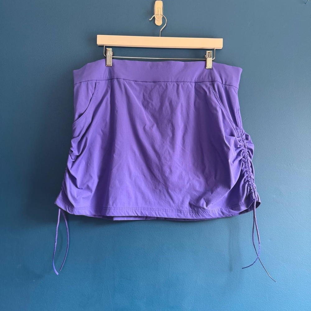 Columbia Athletic Skort Women's Plus Size XXL Blue Nylon Ruched Exercise Gym